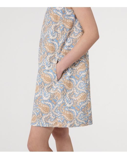 Weekend by Maxmara White Cotton-Blend Floral Print Mini Dress