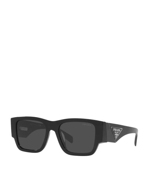 Prada Black Rectangle Sunglasses for men
