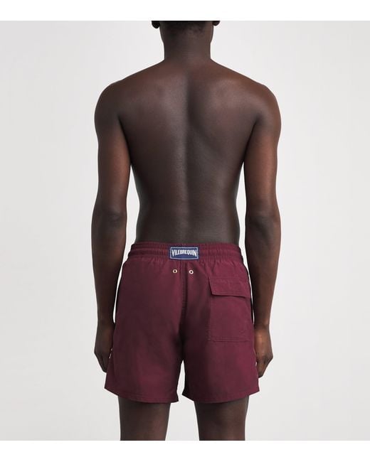 Vilebrequin Purple Embroidered Motu Swim Shorts for men