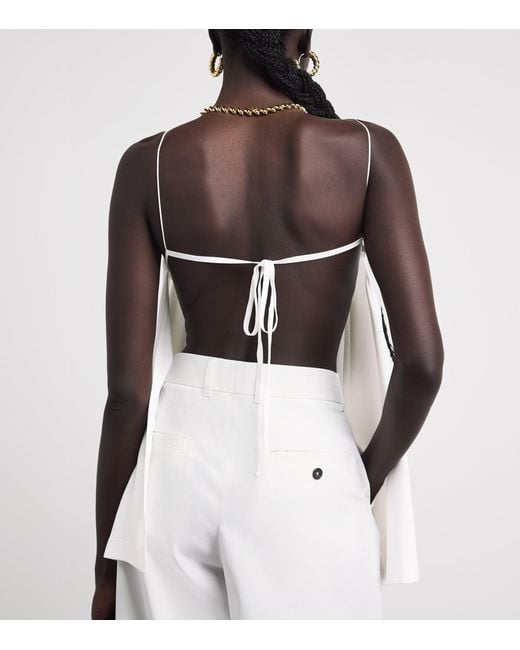 Jacquemus White Jersey Open Back Voile Top