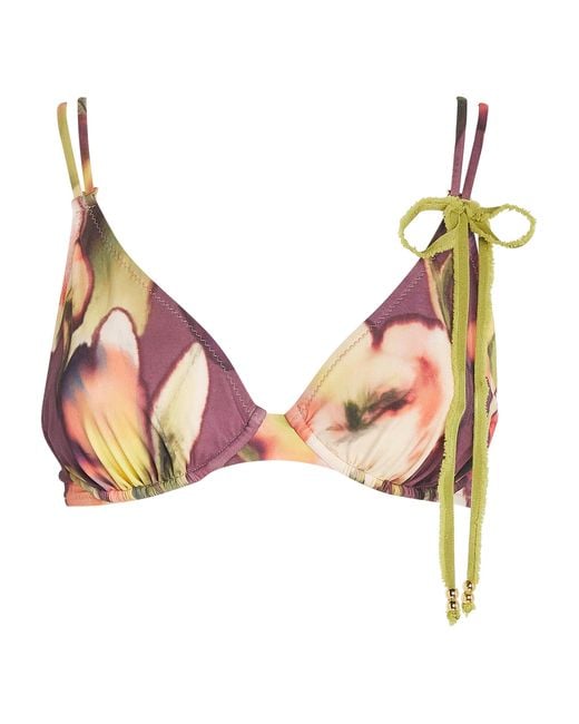 Shan Pink Floral Bikini Top
