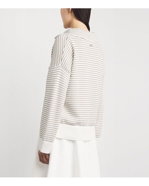 Barbour White Cotton Stripe Aylesby Sweater