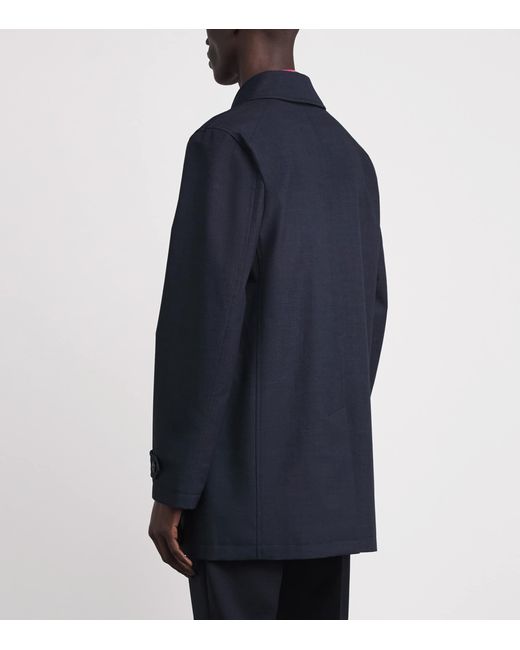 Pal Zileri Blue Water-Repellent Car Coat for men