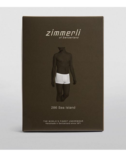 Zimmerli of Switzerland Blue 286 Sea Island Trunks for men