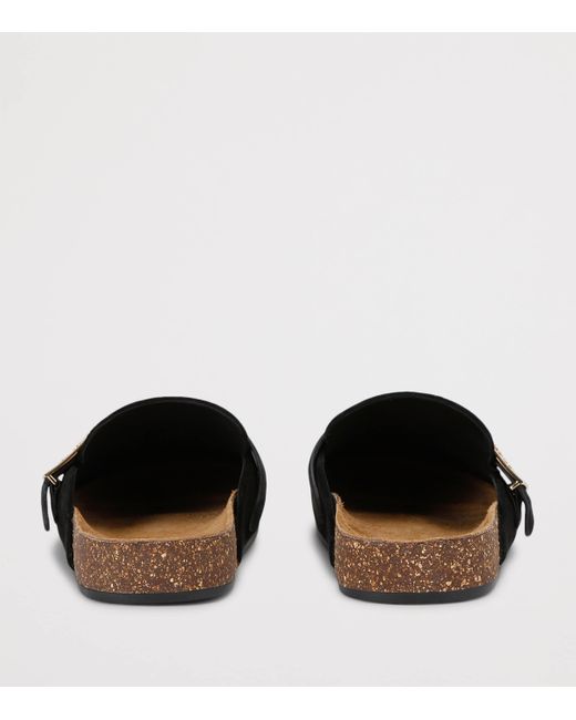 Tory Burch Black Suede Mellow Mules