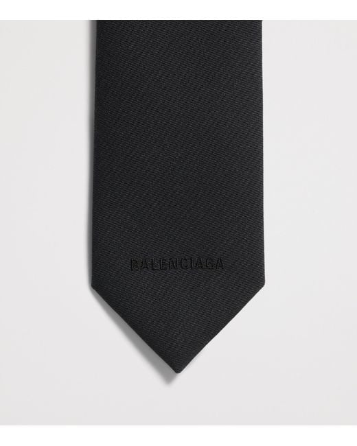 Balenciaga White Wool Logo Tie for men