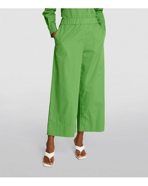 MAX&Co. Green Cotton Poplin Cropped Trousers