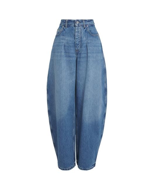 Jacquemus Blue Pleated Barrel Jeans