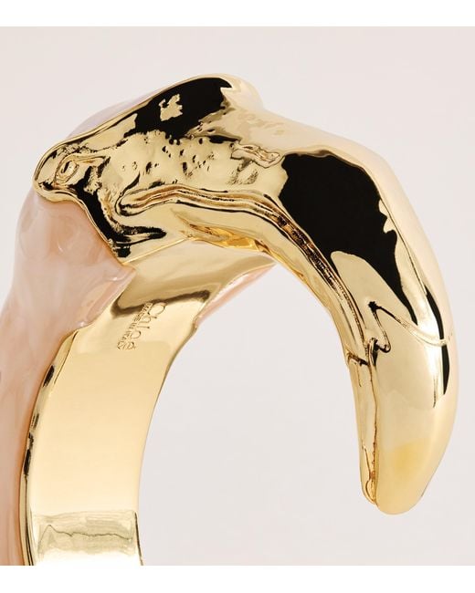 Chloé Metallic Tropicus Flamingo Cuff Bracelet