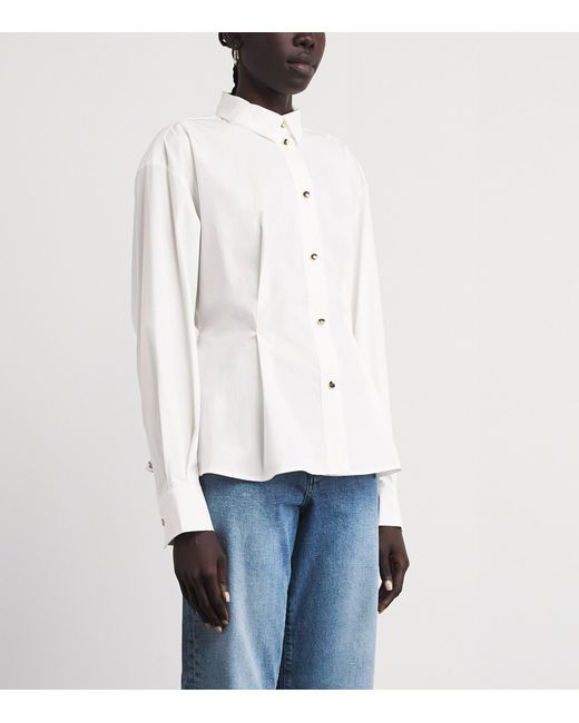 Maje White Cotton Fitted Lace-Up Shirt