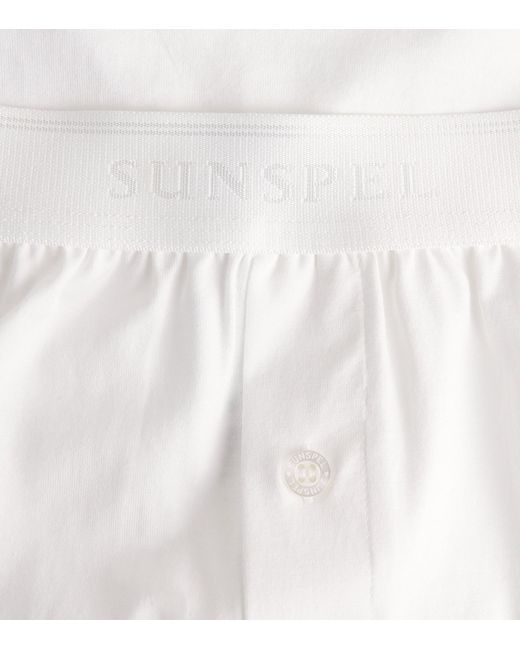 Sunspel White Superfine Cotton Boxer Shorts for men