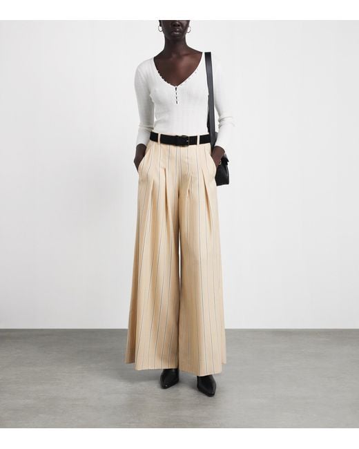 ME+EM Natural Wool-Blend Ultra-Wide Trousers