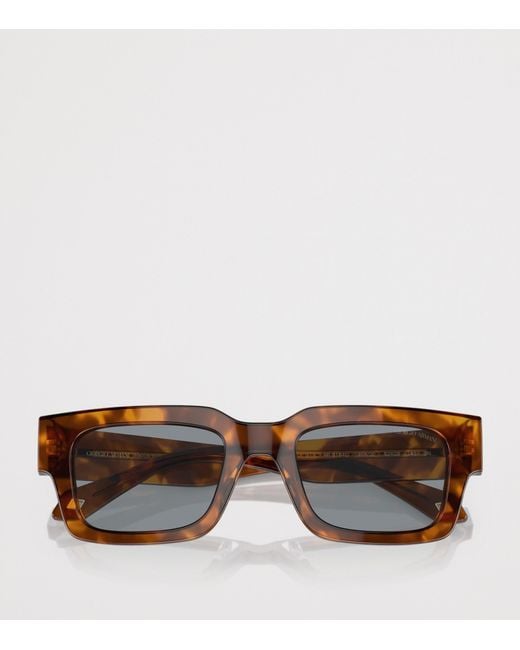Giorgio Armani Red Acetate Rectangle Sunglasses for men