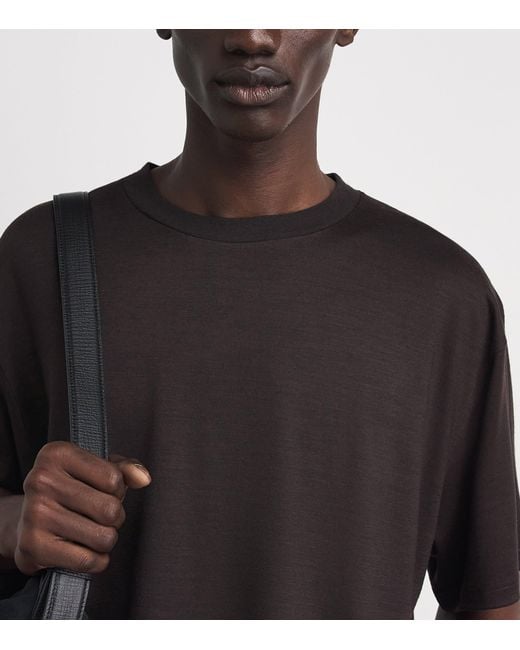 Studio Nicholson Black Wool Henley T-Shirt for men