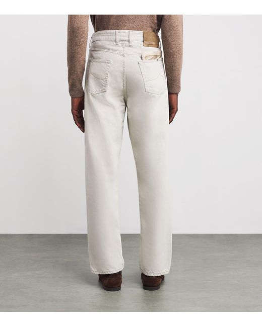 Jacob Cohen White Limited Edition Pony Hair-Patch Sean Relaxed Jeans for men