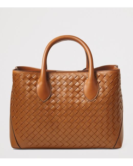 Aspinal Brown Midi Leather London Tote Bag
