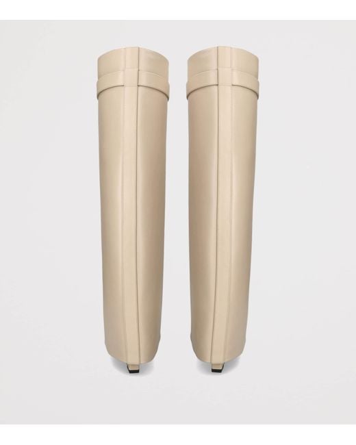 Givenchy White Leather Shark Knee-High Boots 95