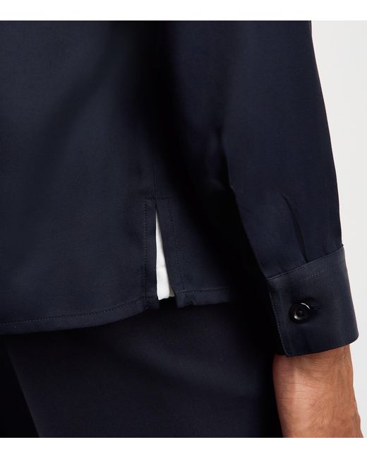 Sandro Blue Notched-Collar Shirt for men