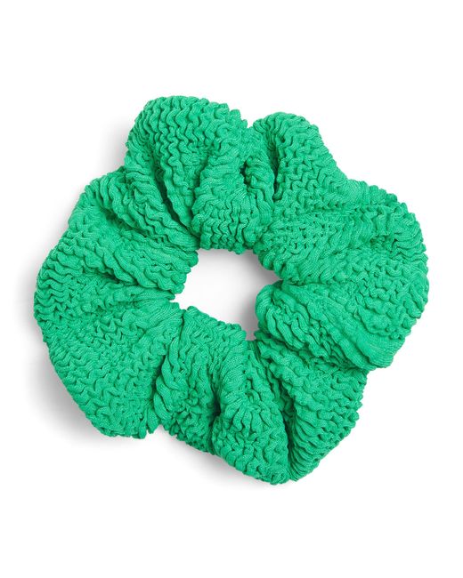 Hunza G Green Crinkle Scrunchie