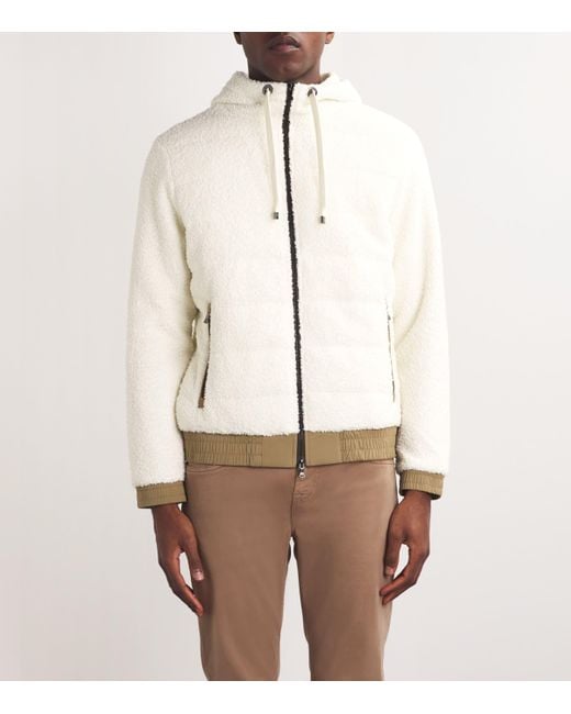 Bogner White Fleece Ethan Zip-Up Hoodie for men