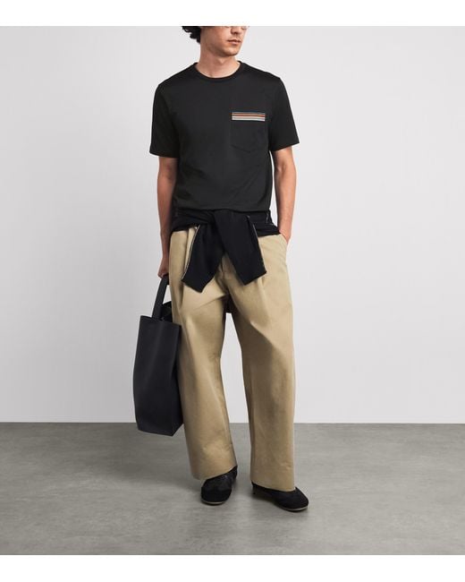 Paul Smith Black Signature Stripe Pocket T-Shirt for men
