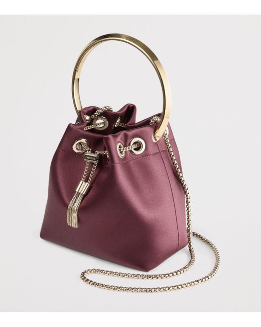 Jimmy Choo Purple Satin Bon Bon Top-Handle Bag
