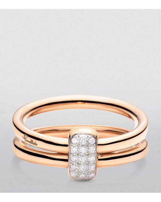 Pomellato Metallic And Diamond Together Ring