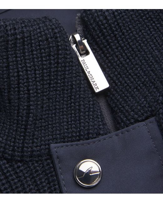 Paul & Shark Blue Wool-Blend High-Neck Sweater for men