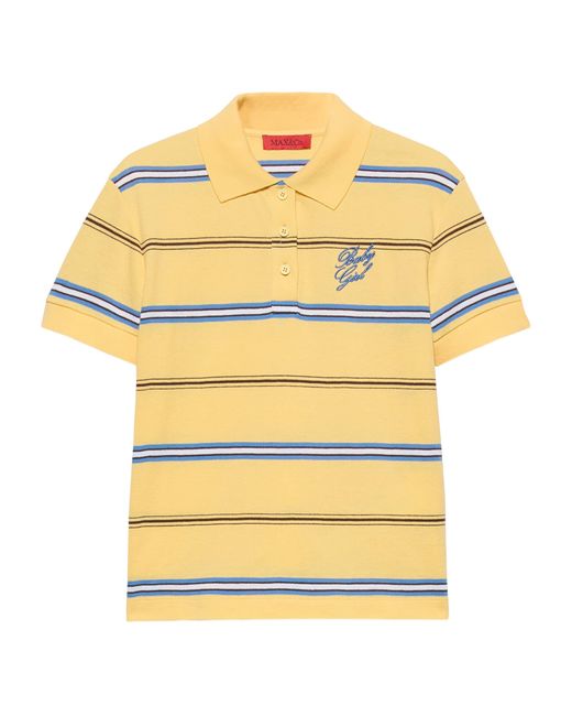 MAX&Co. Yellow Cotton Embroidered Polo Shirt