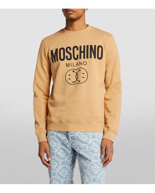 Moschino Metallic Double Smiley Logo Sweatshirt for men