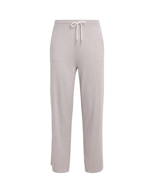 N.Peal Cashmere Gray Cotton-Silk-Cashmere Wide-Leg Sweatpants for men