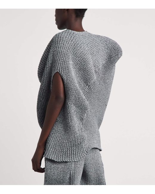 Issey Miyake Gray Found Stone Knitted Top