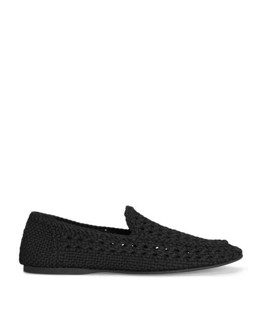 Dolce & Gabbana Black Mesh Loafers