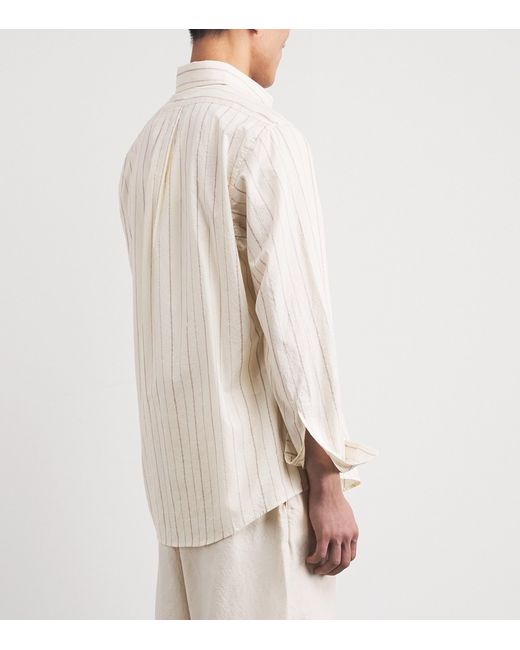 Barena White Cotton Stripe Shirt for men