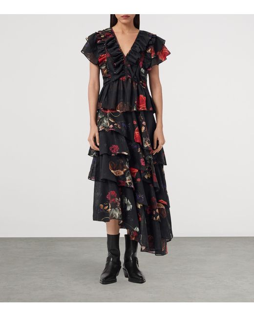 AllSaints Black Floral Alma Top