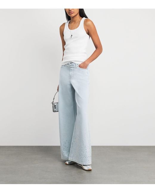 Maje White Stretch-Cotton Logo Tank Top