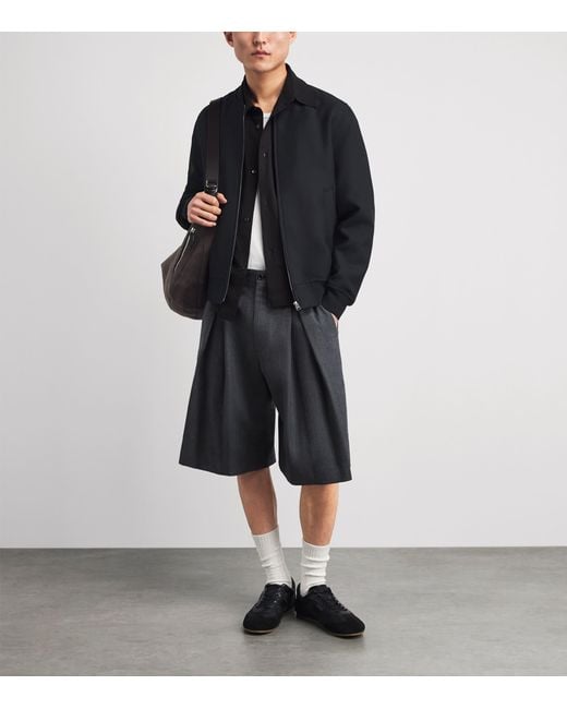 Sandro Blue Wool-Blend Bomber Jacket for men