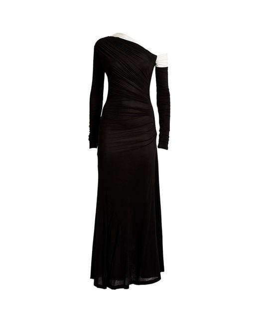 TOVE Black Ulla Two-tone Midi Dress