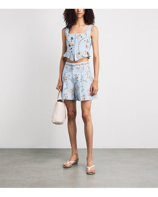 Agua Bendita Blue Linen Maratea Navegante Shorts