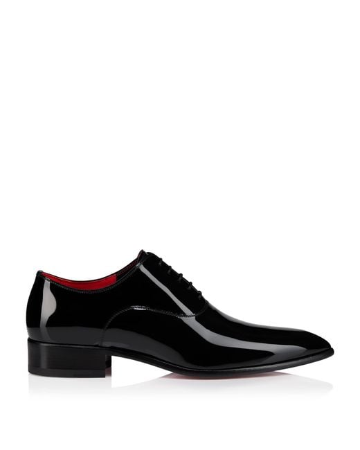 Christian Louboutin Black Pelvis Patent Leather Oxford Shoes for men