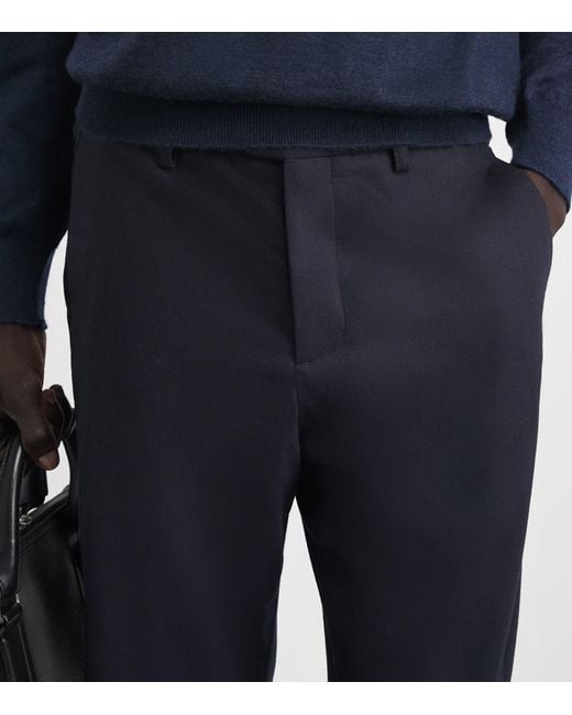 Marco Pescarolo Blue Stretch-Virgin Wool-Cashmere Trousers for men