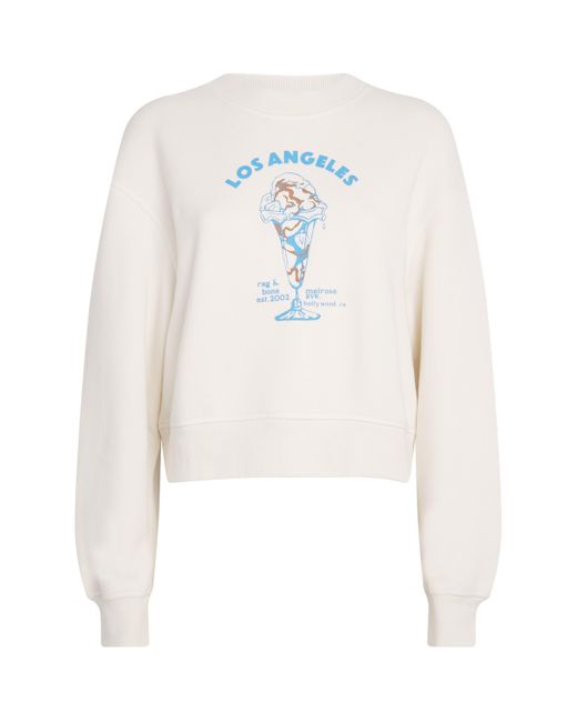 Rag & Bone White Cotton-Blend Printed Sweatshirt