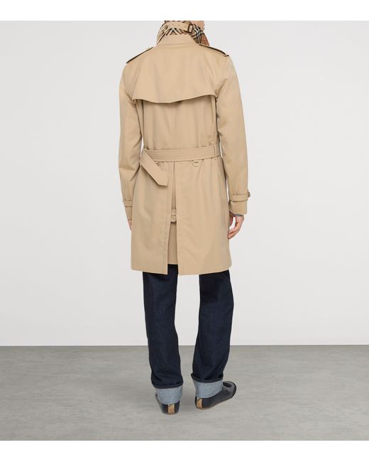 Burberry Natural Mid-Length Kensington Heritage Trench Coat for men