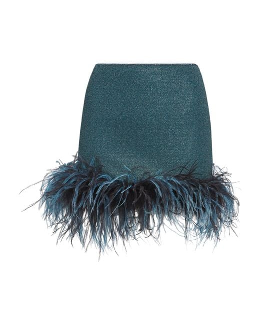 Oseree Blue Lumière Plumage Mini Skirt