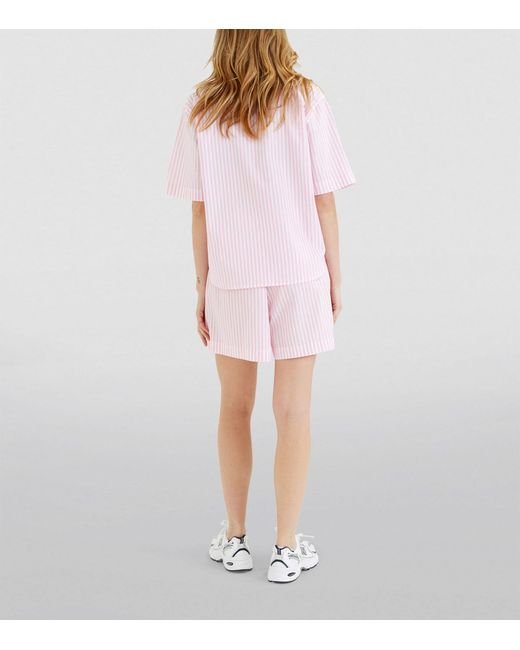 Chinti & Parker Pink Cotton Striped Snoopy Pyjamas