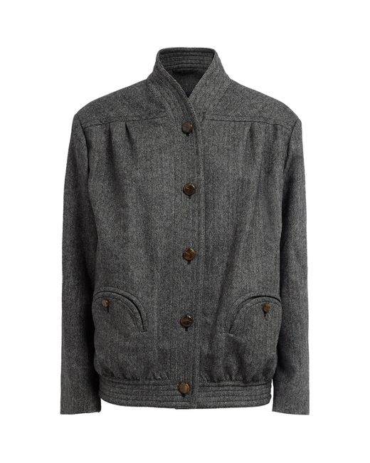 Blazé Milano Gray Virgin Wool-Blend Herringbone Coiba Jacket