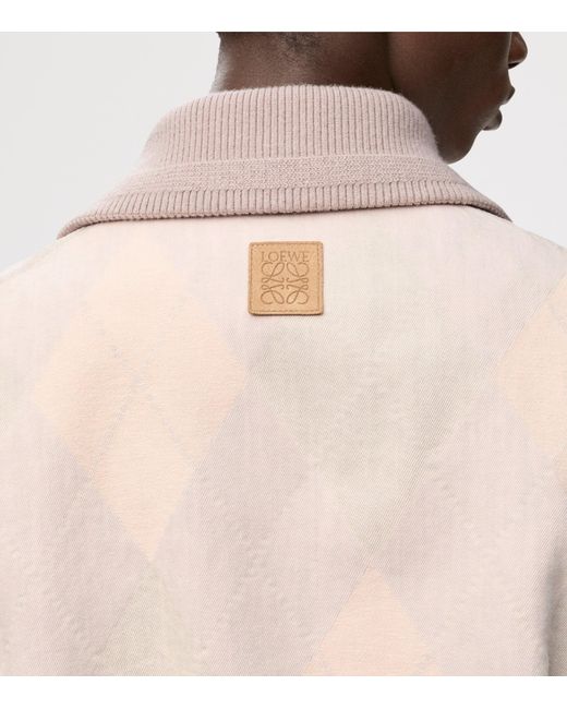Loewe Natural Argyle-Print Denim Jacket for men