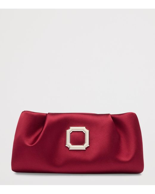 Malone Souliers Red Satin Vittoria Soft Clutch Bag