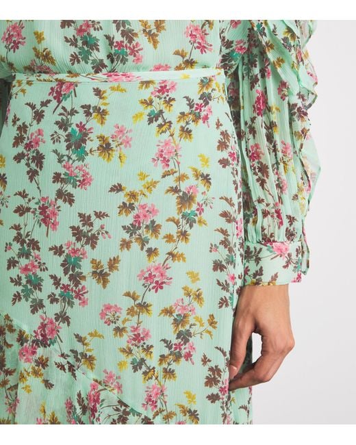 Ulla Johnson Green Silk Meadow Maxi Skirt