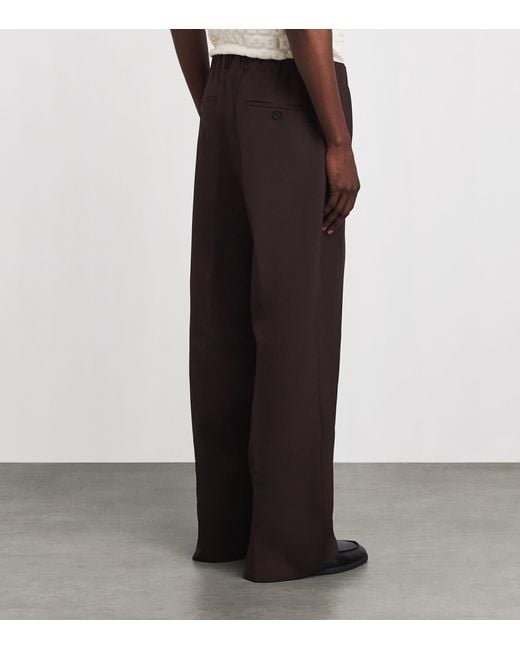 Sandro Brown Jersey Wide-Leg Trousers for men